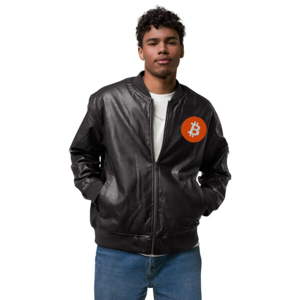 BITCOIN Leather Bomber Jacket