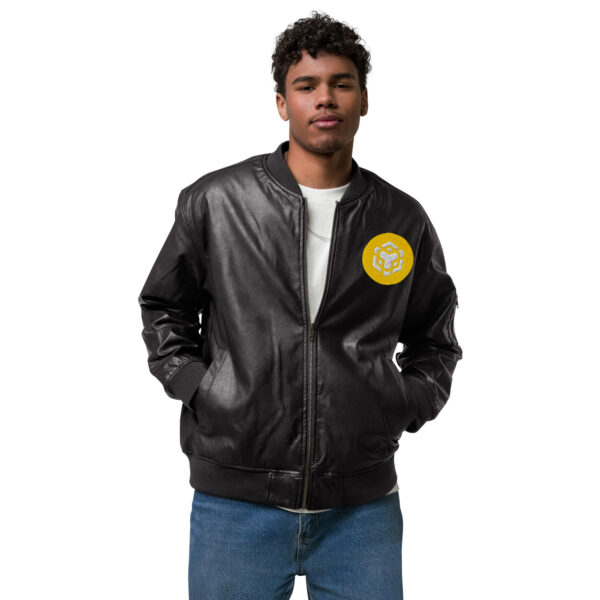 BINANCE Leather Bomber Jacket