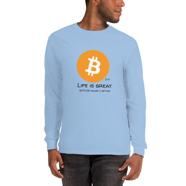 BITCOIN - LIFE IS GREAT Long Sleeve Shirt - Image 3