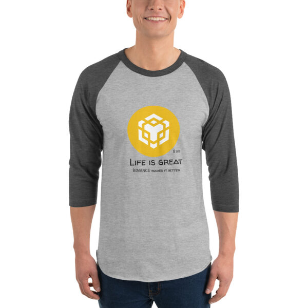 BINANCE - LIFE IS GREAT 3/4 sleeve shirt - Image 2