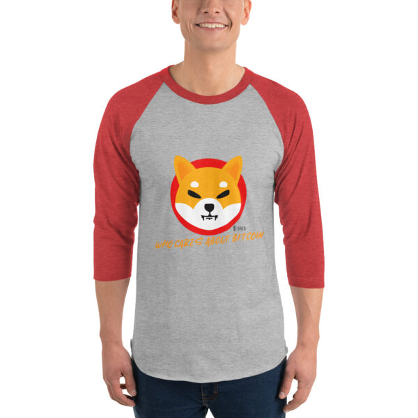 SHIBA INU - WHO CARES ABOUT 3/4 sleeve shirt - Image 3