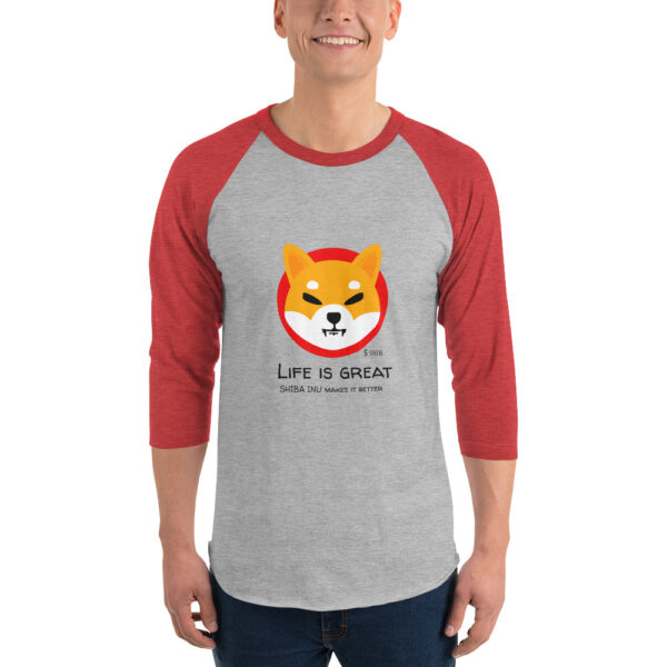 SHIBA INU - LIFE IS GREAT 3/4 sleeve shirt - Image 2