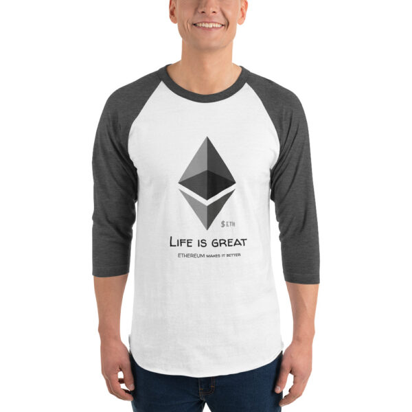 ETHEREUM - LIFE IS GREAT 3/4 sleeve shirt - Image 3