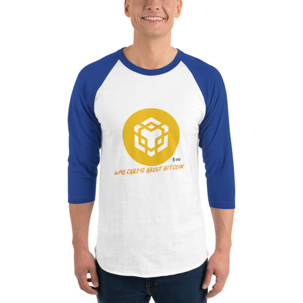 BINANCE - WHO CARES ABOUT 3/4 sleeve shirt - Image 3