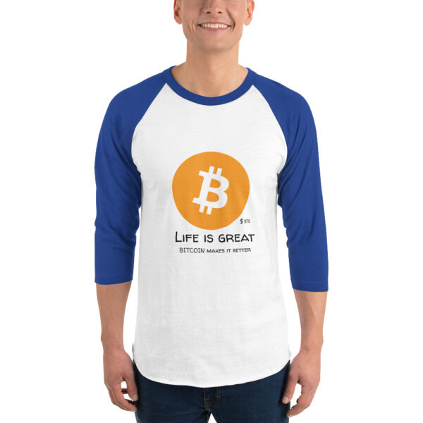 BITCOIN - LIFE IS GREAT 3/4 sleeve shirt - Image 2