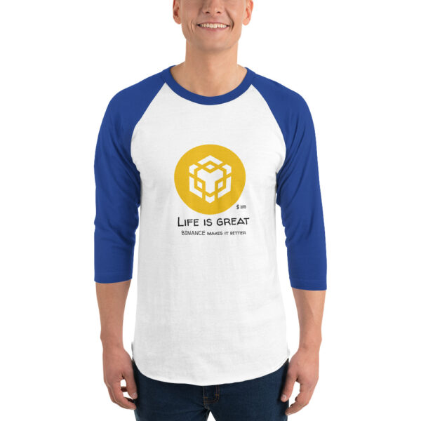 BINANCE - LIFE IS GREAT 3/4 sleeve shirt - Image 3