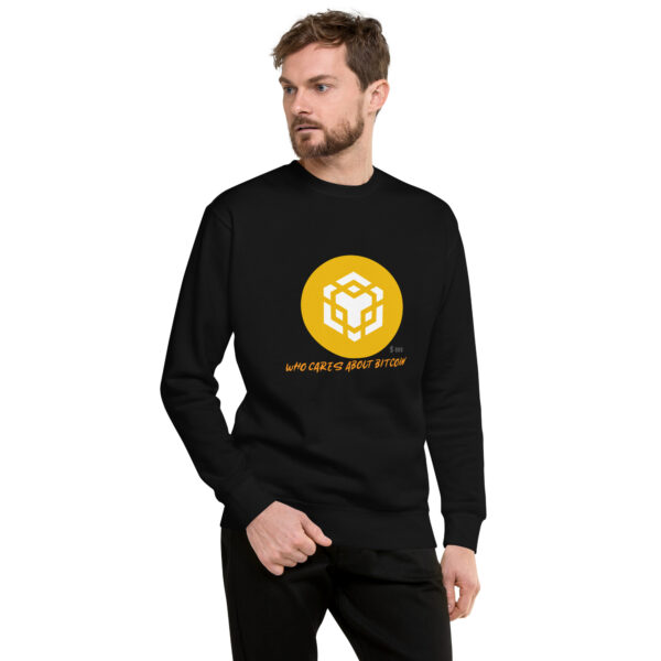 BINANCE - WHO CARES ABOUT Unisex Sweatshirt - Image 2