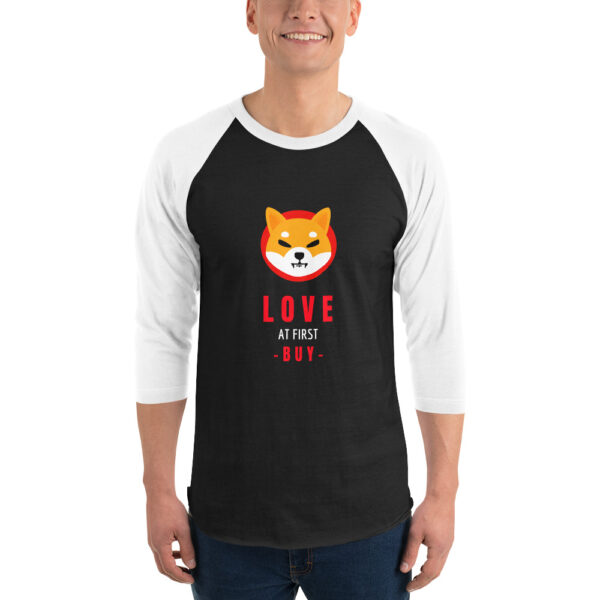 LOVE AT FIRST BUY SHIBA INU 3/4 sleeve shirt