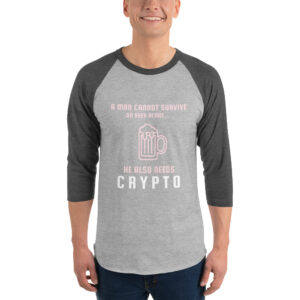 A MAN NEEDS CRYPTO 3/4 sleeve shirt