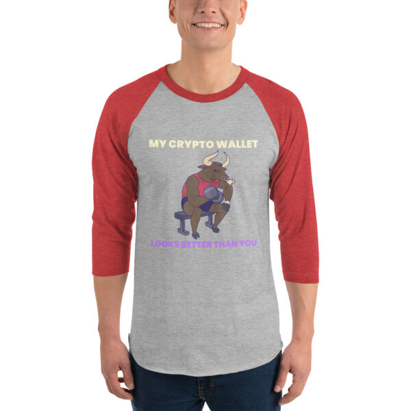 MY CRYPTO WALLET 3/4 sleeve shirt - Image 2