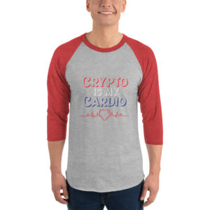CRYPTO IS MY CARDIO 3/4 sleeve shirt