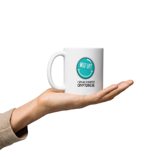 WUZ UP I SPEAK FLUENTLY CRYPTONESE mug - Image 2